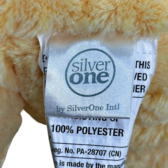 Yellow Duck Plush Easter Stuffed Animal Lovey 11 Inch Stitched Eyes Silver One - Picture 7 of 8